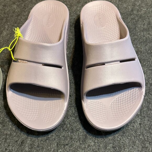 Oofos OOAHH UNISEX MAUVE Recovery Slide/Sandals Size M12 / W14  **NWT**  (E/P) - Picture 2 of 7